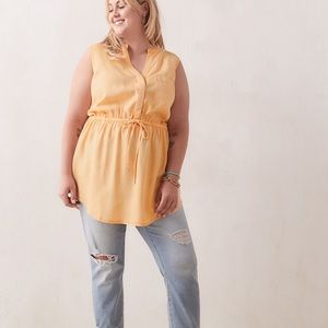 PENNINGTONS NWT size 5X Fit and Flare Tunic length sleeveless tencel blouse